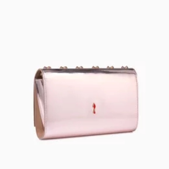 Christian Louboutin Paloma Clutch vintage Rose specchio - Picture 4 of 12